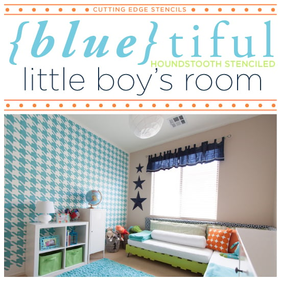 houndstooth-stencil-diy-blue-kids-bedroom-idea3