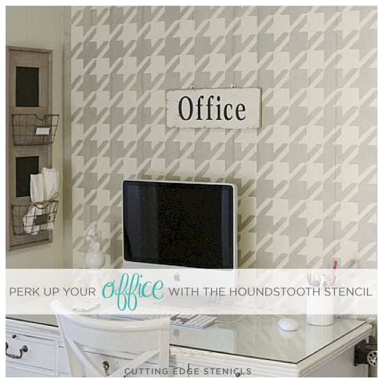 houndstooth-stencil-diy-office-idea