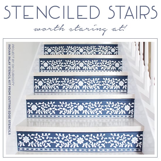 indian-inlay-stencil-kit-kim-myles-stenciled-stairs-risers-cutting-edge-stencils