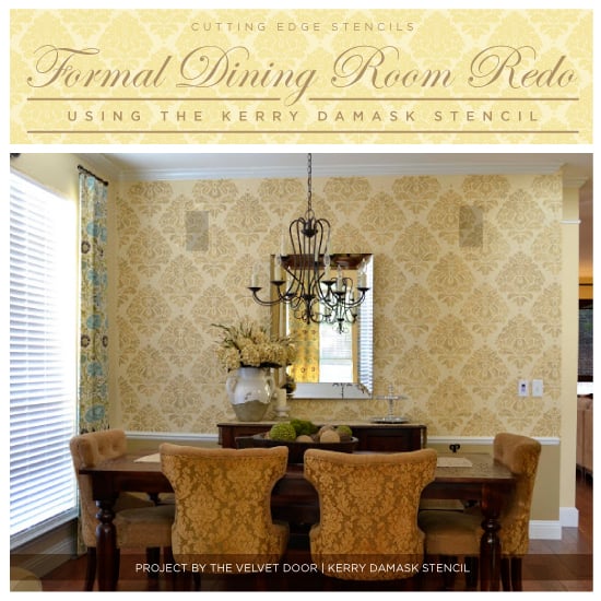 kerry-damask-stencil-diy-yellow-stenciled-dining-room