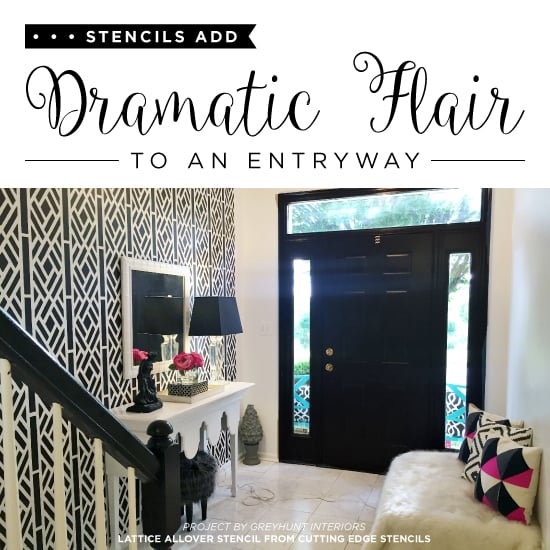 lattice-allover-kathy-peterson-diy-stenciled-entryway-accent-wall-dramatic