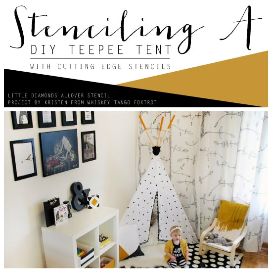 little-diamonds-allover-stencil-diy-stenciled-teepee-reading-nook-kids-tepee-cutting-edge-stencils