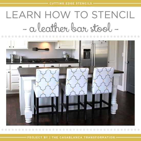 marrakech-trellis-stencils-stenciled-bar-stools-leather-painted-diy