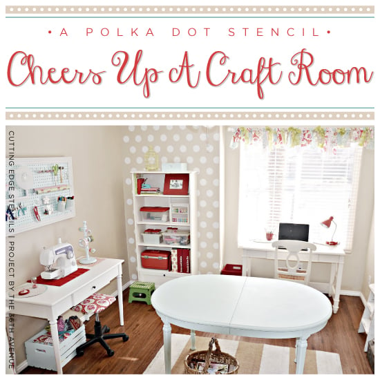 polka-dot-stencil-diy-stenciled-craft-room-accent-wall