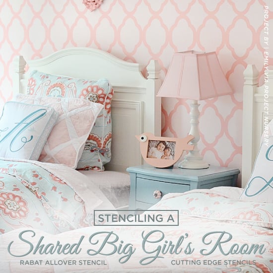 rabat-allover-stencils-diy-stenciled-shared-girls-bedroom