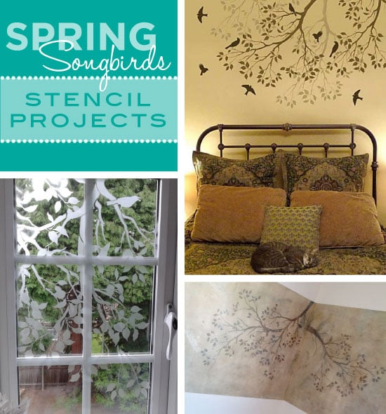 spring-songbirds-stencil-project-collage