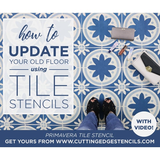 stenciled-simple-tile-floor-DIY-stencil-project