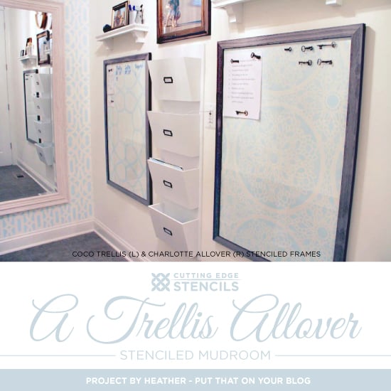 trellis-allover--stencil-diy-stenciled-mudroom