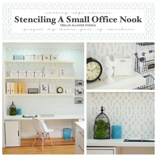 trellis-allover-stencil-diy-stenciled-office-nook