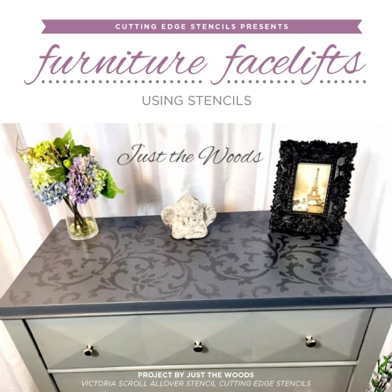 victoria-scroll-stencil-diy-stenciled-dressers