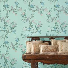 Avian Chinoiserie Wall Mural Stencil