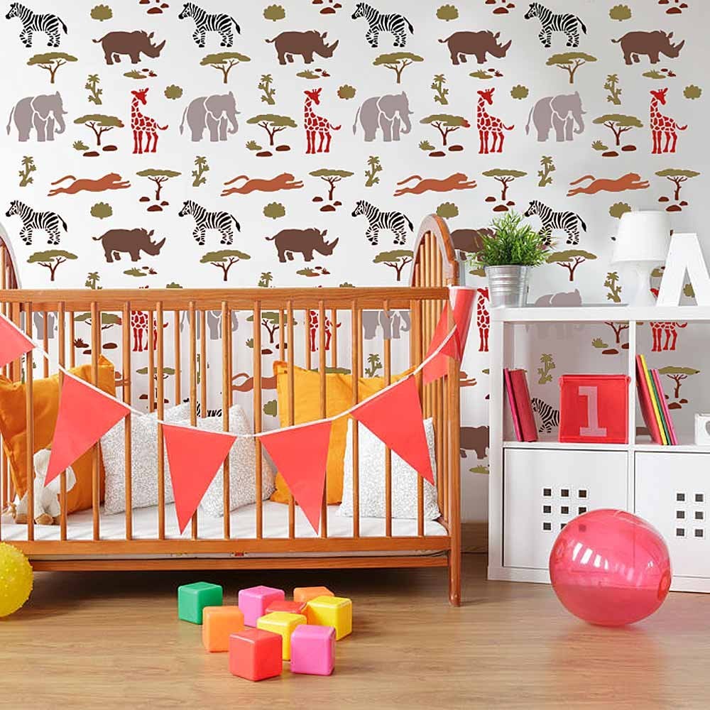 African-Savannah-stencils-Nursery