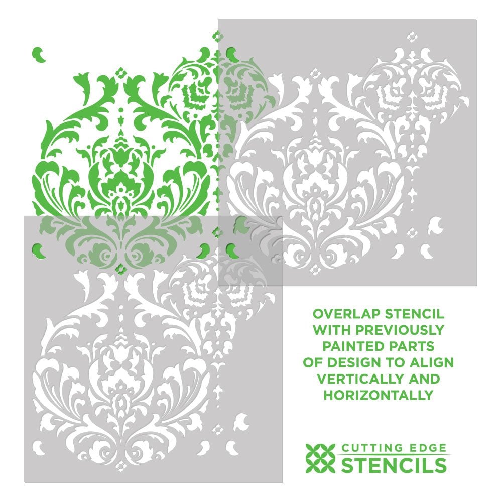 how to stencil damask