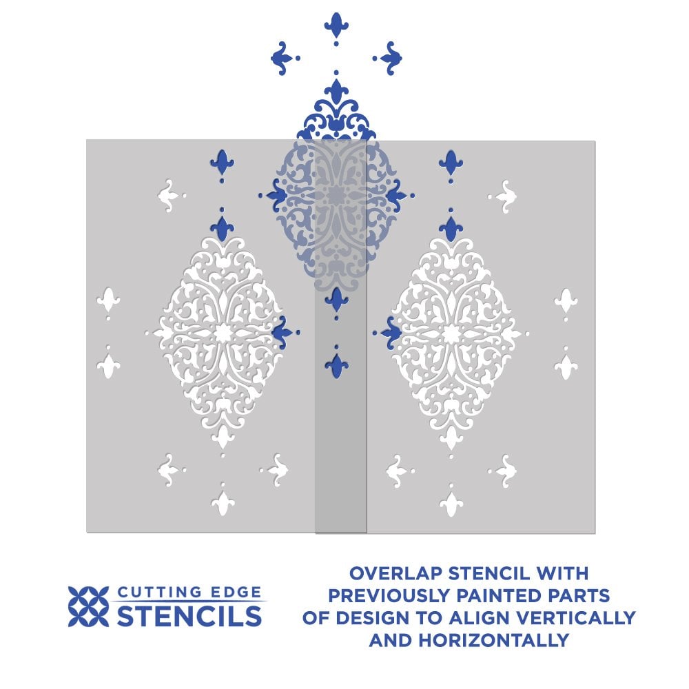 Arabesque Brocade Wall Stencil Damask Stencil Alignment