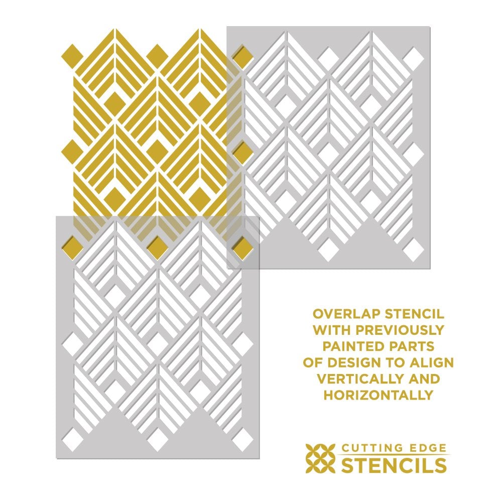 Art Deco Stencil Diamonds Wallpaper Stencil Design