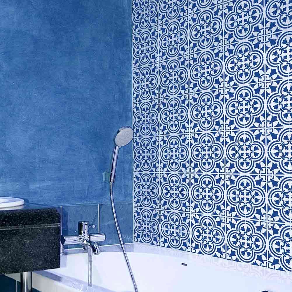 Augusta spanish tile stencil bathroom