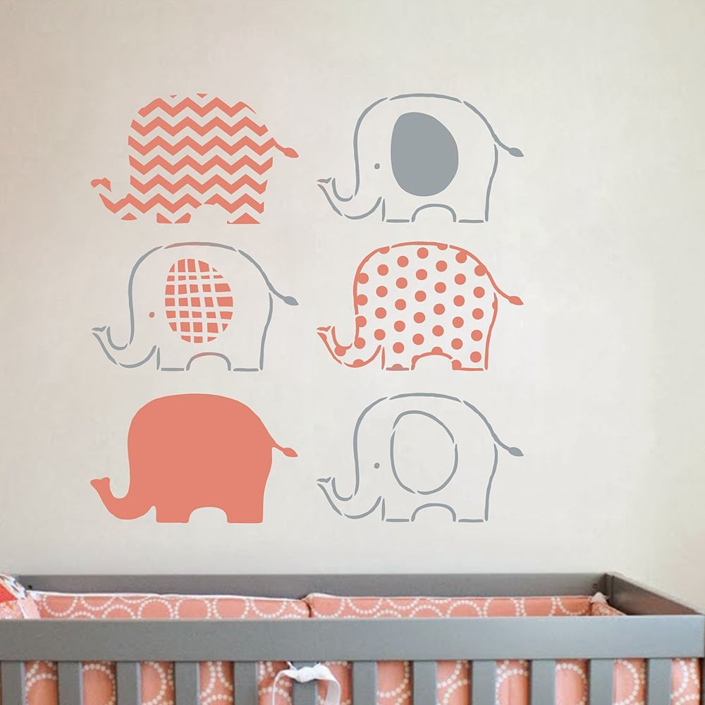 Baby-nursery-elephant-stencils