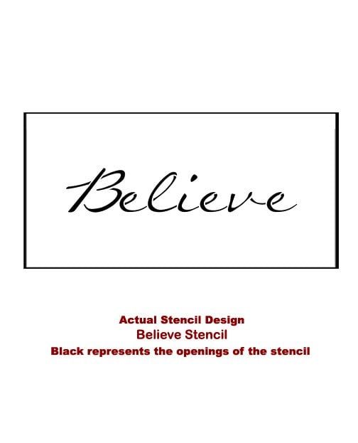 Believe-phrase-stencil-design