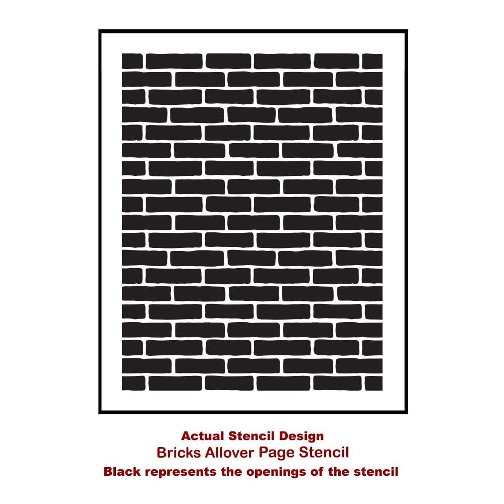 Bricks-allover-medium-card-template-stencil