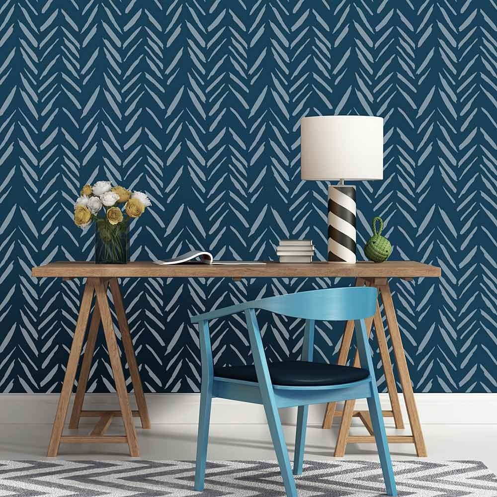 Brush Strokes Chevron stencil wall stencils