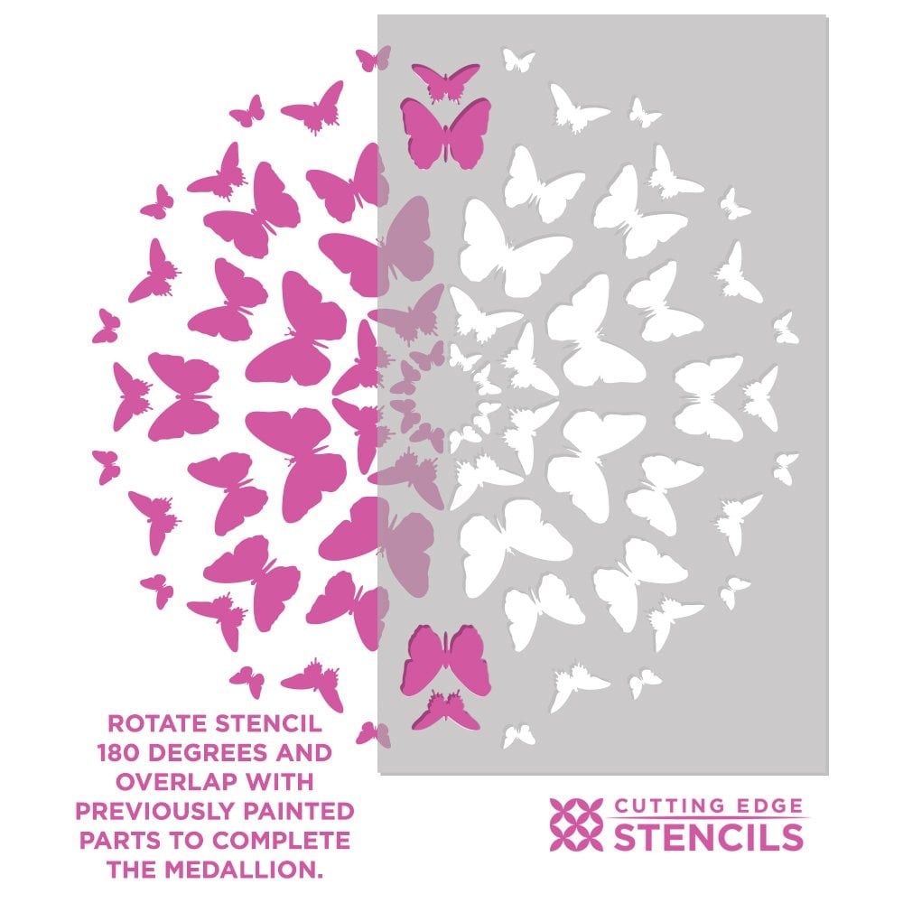 Butterfly Medallion stenciling-instructions