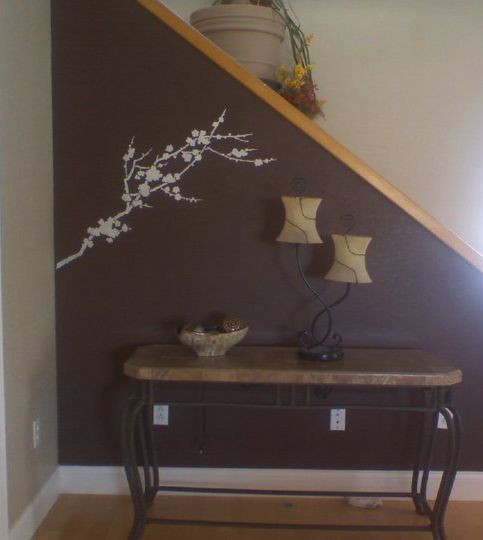 cherry branch tree stencil decal