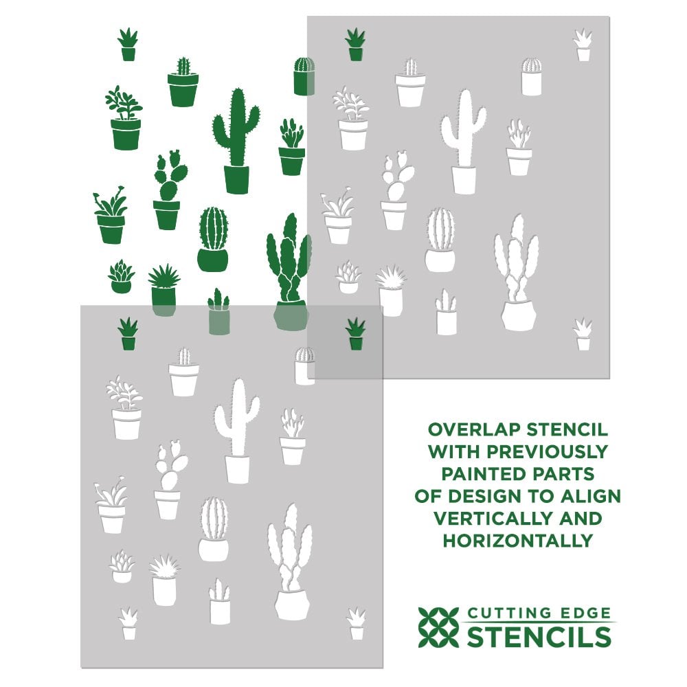 Cactuses Wallpaper Stencil-Cactus Wallpaper Stencil 1234