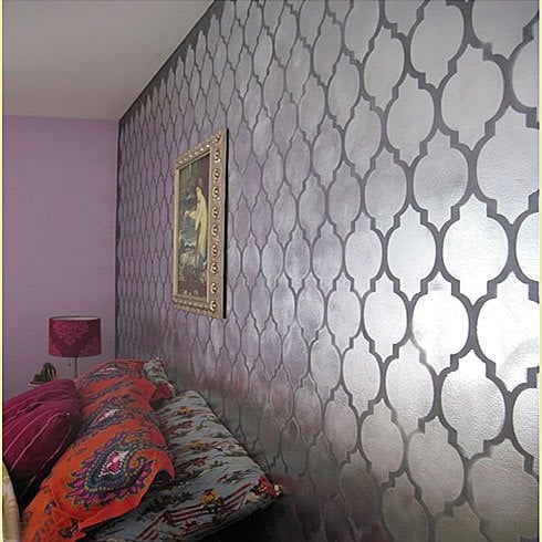 Casablanca metallic stenciled wall