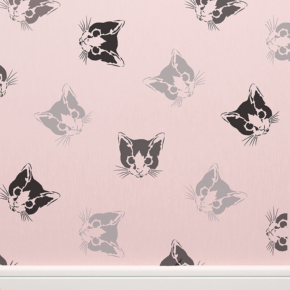 Cat-face-kitten-stencil-wallpaper