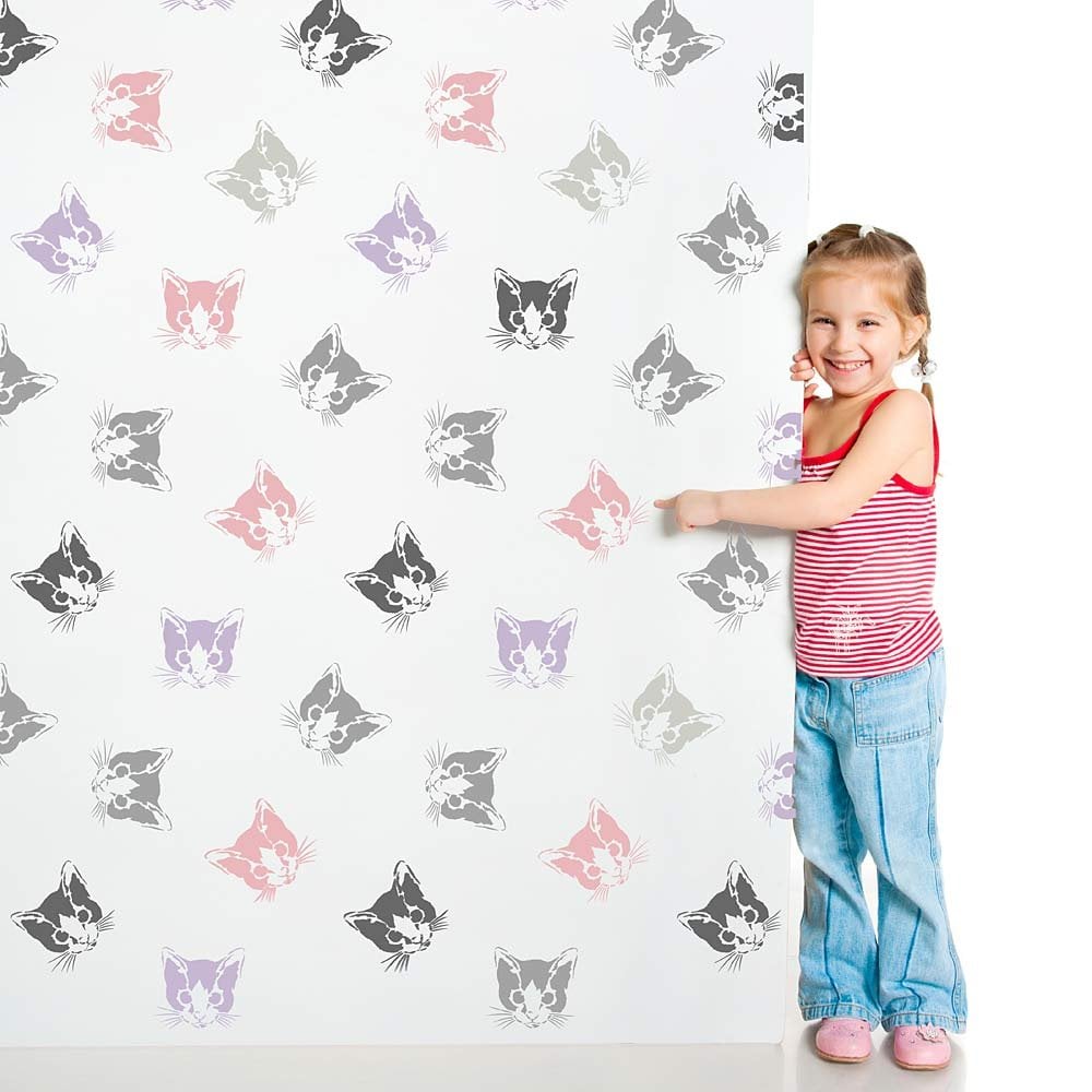 Cat-face-wallpaper-stencil-kitten-stencils