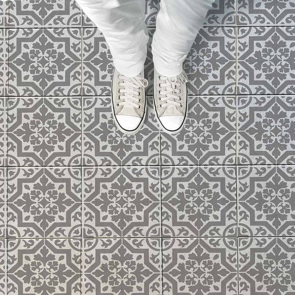 Cement Tile Stencils Floor Tiles Painted DIY Tile Stencil