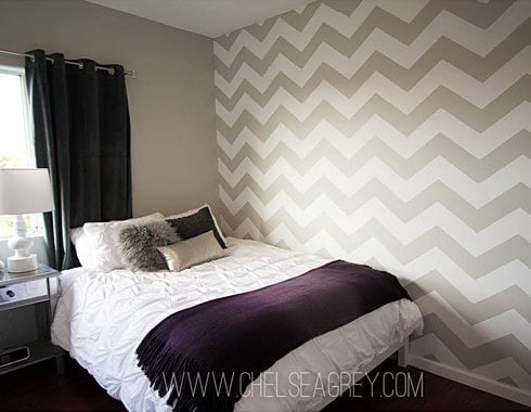 Chevron-stencil-bedroom