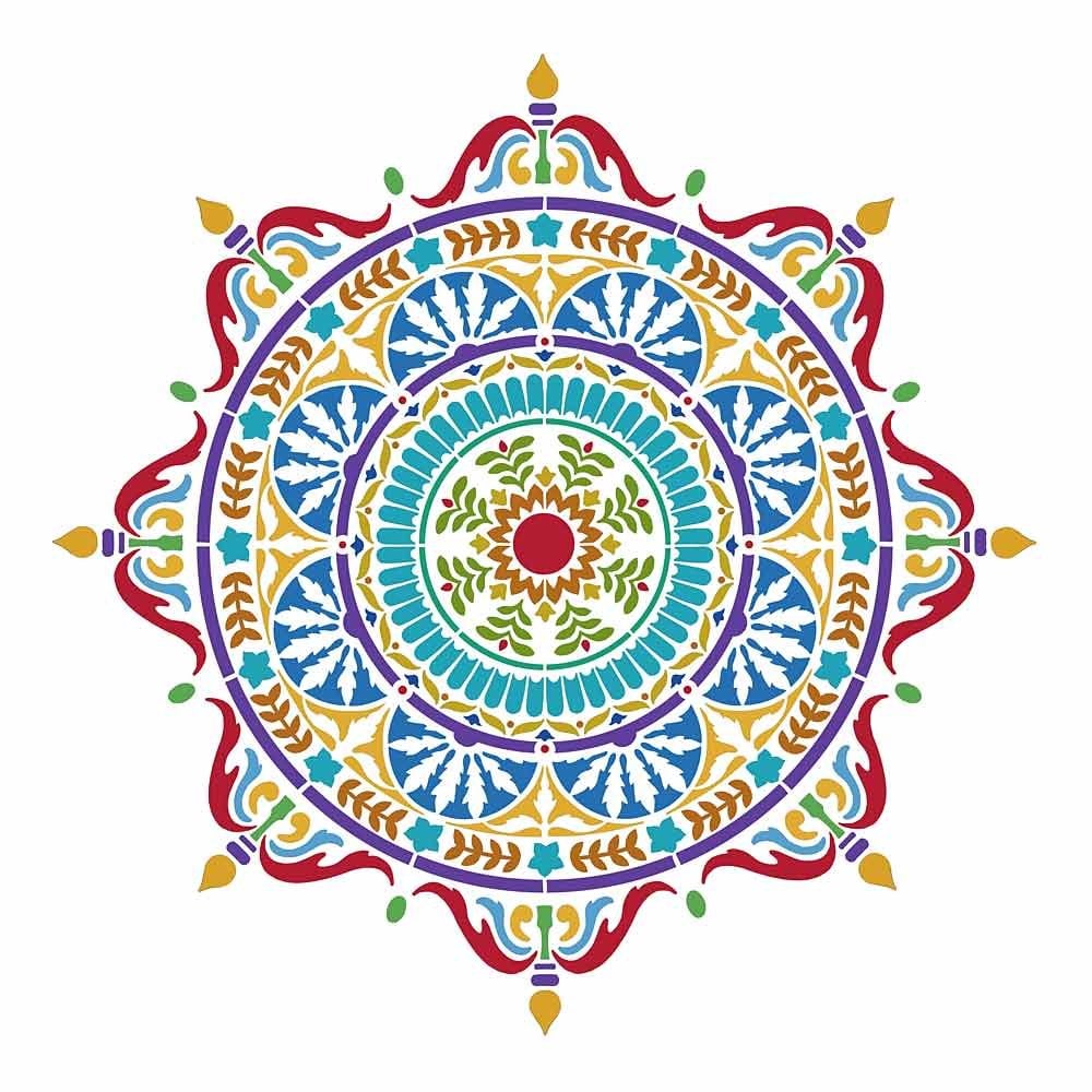 Colorful mandala stencil