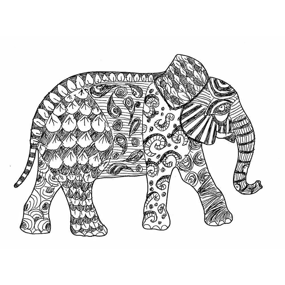 Coloring-pages-designs-stencils-stencil-elephant