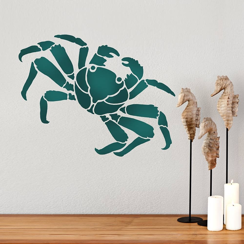 Crab stencil nautical wall stencils diy beach decor