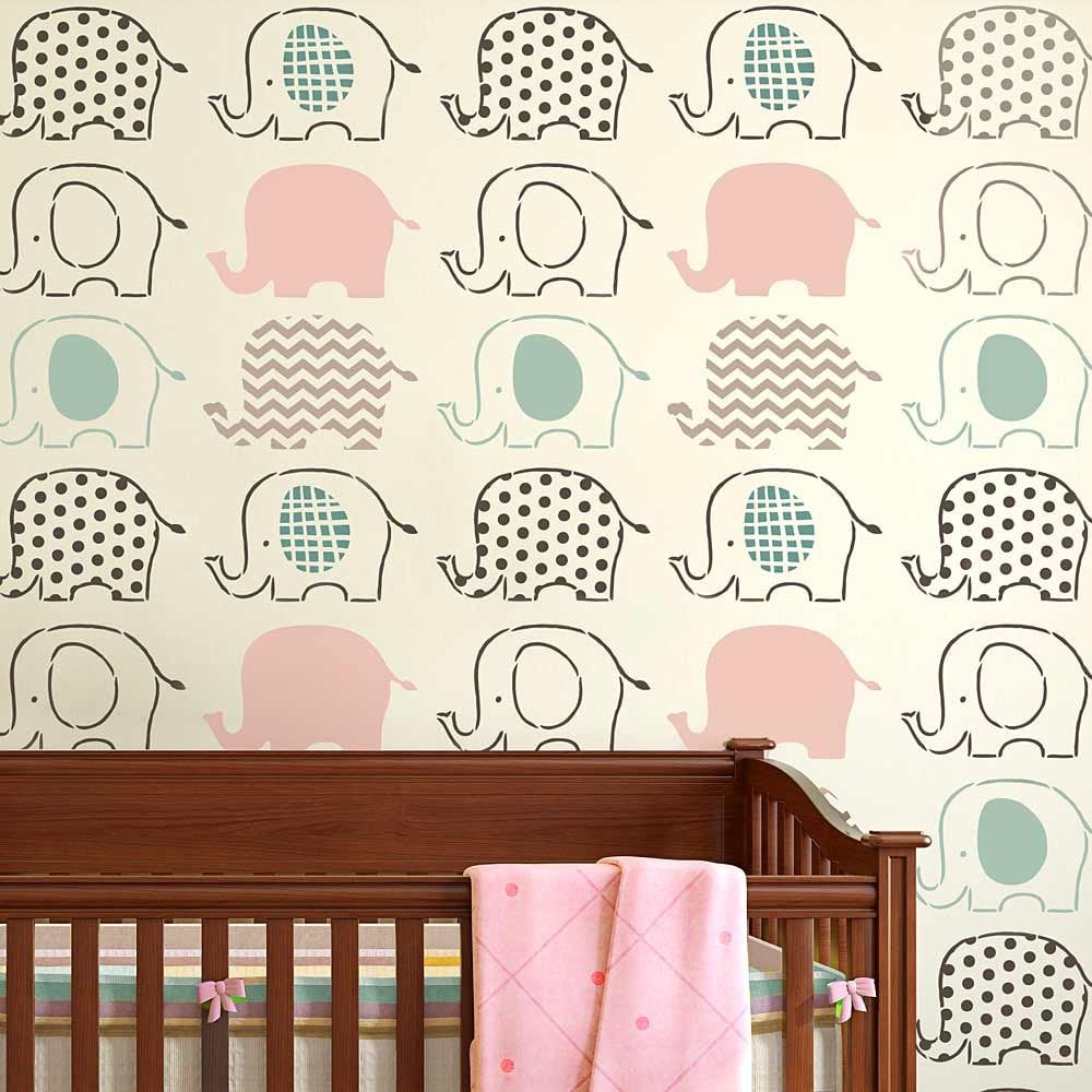 Cute-elephant-nursery-stencil