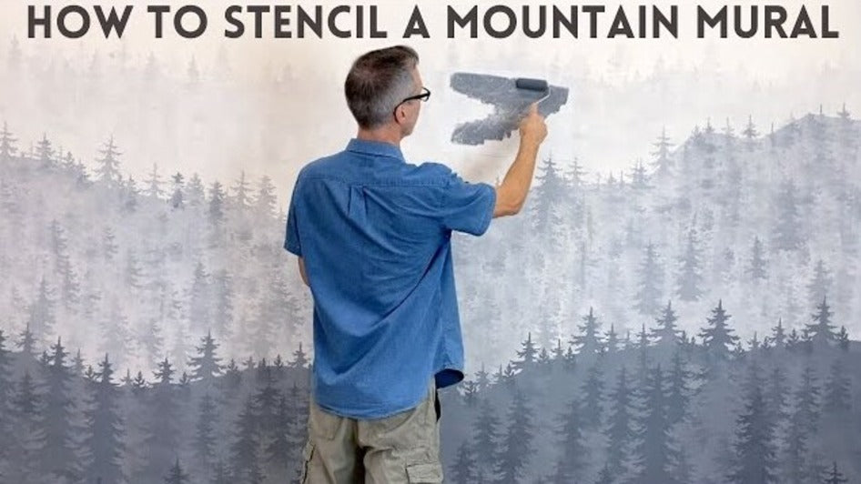 Greg Swisher stenciling expert painting a mural