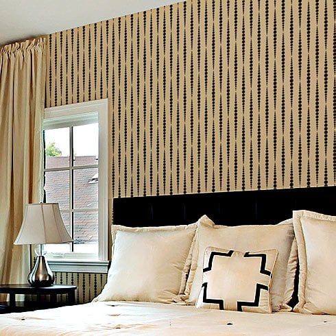 beads stencil patterned wall