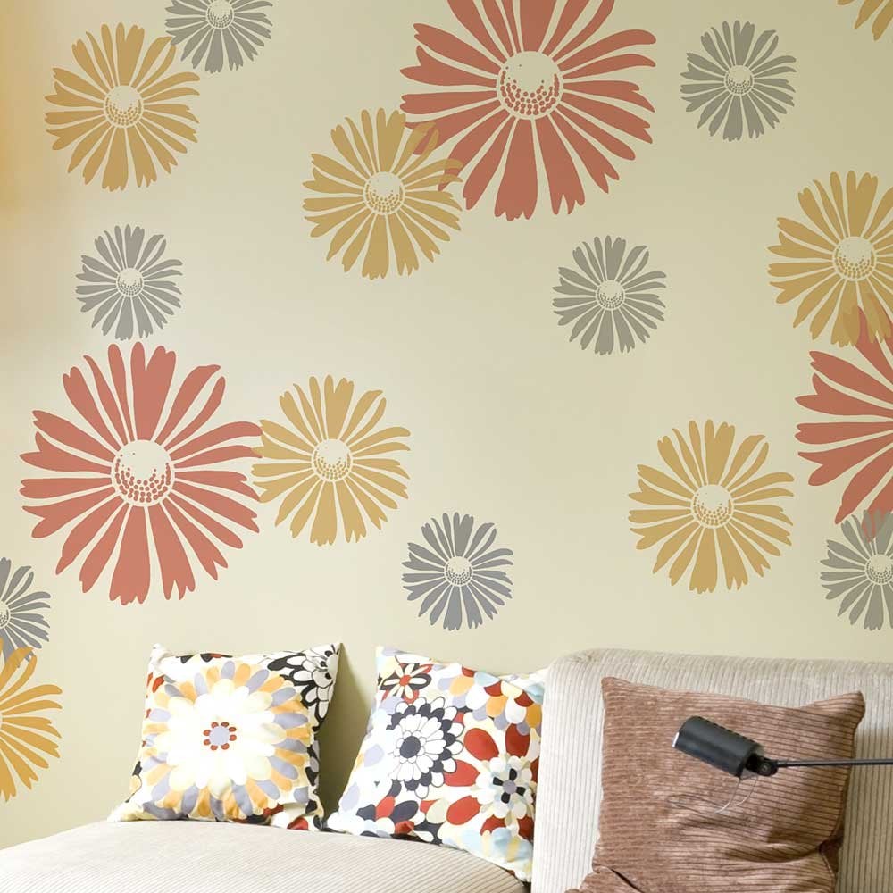 Daisy-flower-wall-stencils-flower-stencil