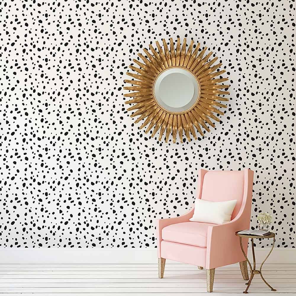 Dalmatian spots stencil pattern dots wallpaper design dalmatian wall design