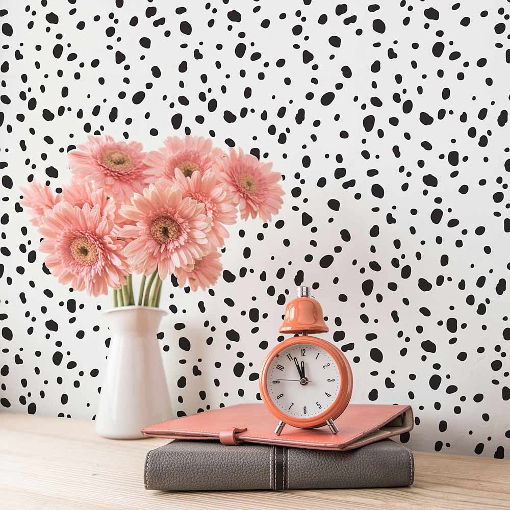 Dalmation Spots stencil pattern polka dot wallpaper dalmatian stencil design for diy home decor