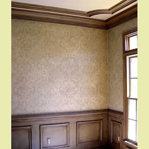 Damask wall stencil