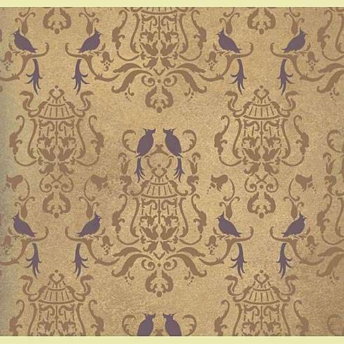 bird damask stencil