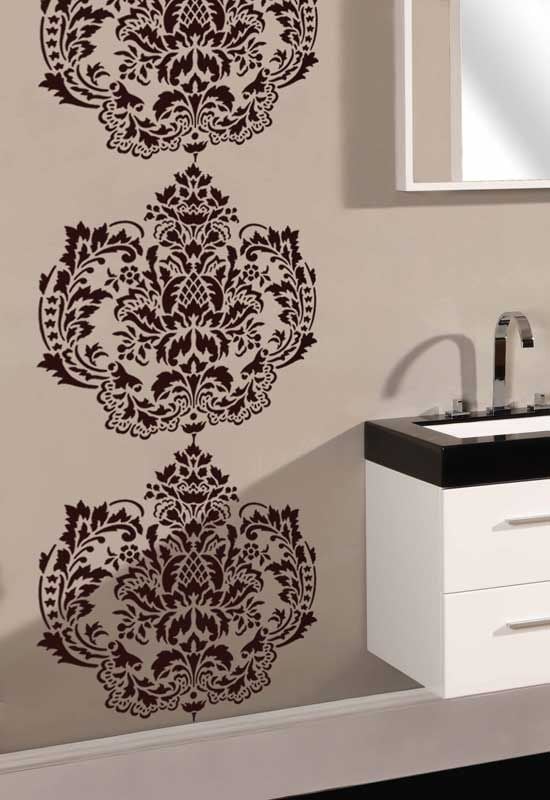 Damask stencil  for walls. Wall stencils by Cutting Edge Stencils