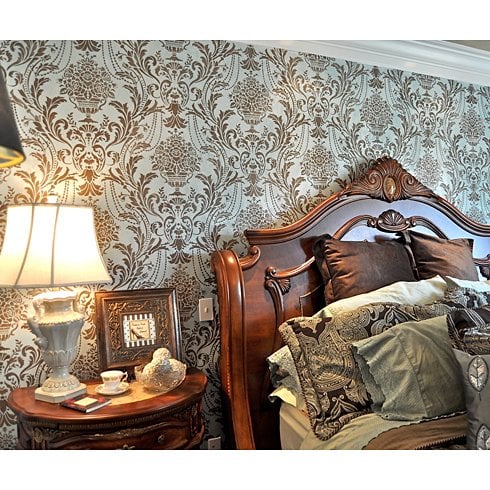 Damask-stenciled-bedroom