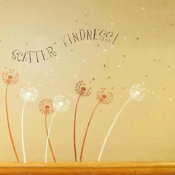 dandelion stencil wall decal