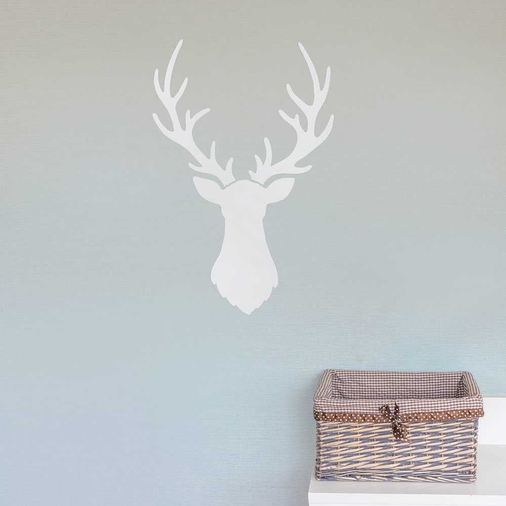 Deer head antlers stencil nursery woodland