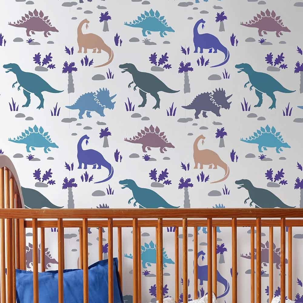 Dinosaurs-stencils-T-Rex-stencil-nursery-boys-room