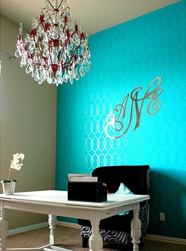 stenciled accent wall