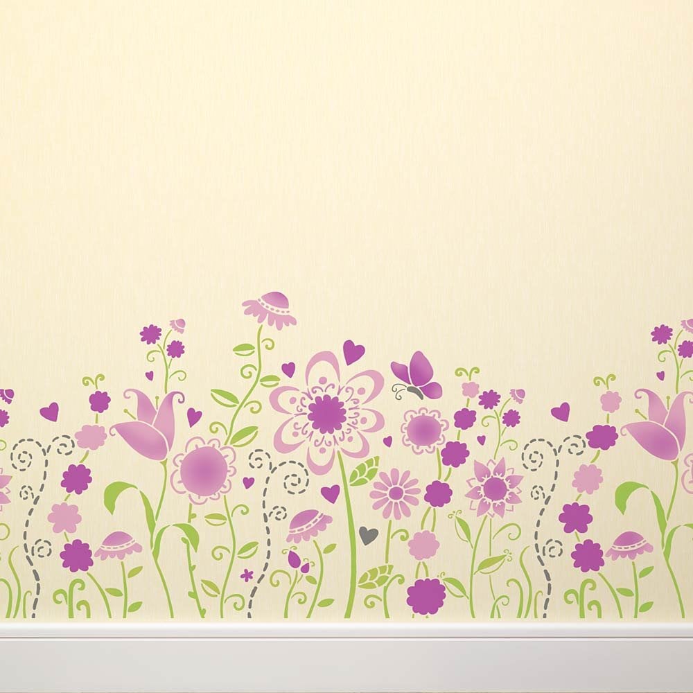 Fairytale-flower-stencil-border